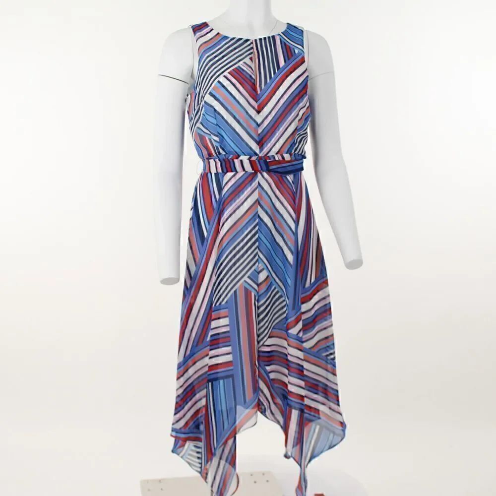 Inc Printed Chiffon MIDI Dress
